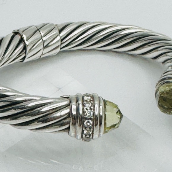 David Yurman 10mm Cable Bracelet With Lemon Citrine and Diamonds - Picture 5 of 11